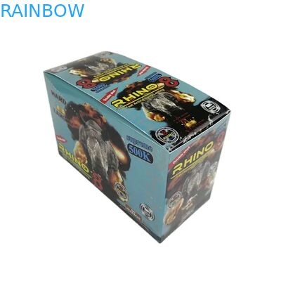 Venda a retalho Custom Rhino 100k 150k 200k cápsula comprimidos de melhoria da medicina cartão de embalagem 3d com caixa de exibição de papel