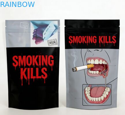 Saco Mylar Ziplock Stand Up Personalizado e Impresso, à Prova de Odor, de Grau Alimentício, para Embalagem de Snacks