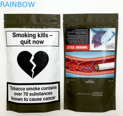 Saco Mylar Ziplock Stand Up Personalizado e Impresso, à Prova de Odor, de Grau Alimentício, para Embalagem de Snacks