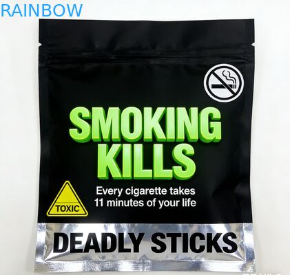 Selo resealável de 3 lados 25g 30g 40g 50g 100g saco de cigarro de folha de fumo bolsa de tabaco de rolamento com zíper