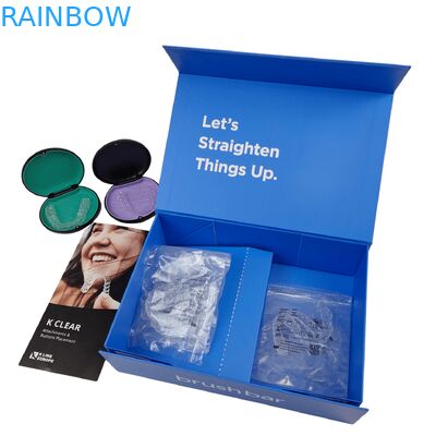 Caixa de kit de aparelhos dentários magnéticos dobráveis personalizados com espessura de 350g para embalagem de alinhamento ortodôntico