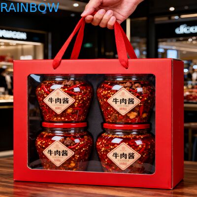 Caixa de Papel de Presente Portátil Personalizada com Janelas Transparentes Caixa de Presente para Festas Caixa de Papel para Doces Biscoitos Donuts Caixas de Papel com Alça