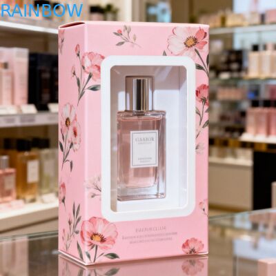 Caixa de Papel de Presente Portátil Personalizada com Janelas Transparentes Caixa de Presente para Festas Caixa de Papel para Doces Biscoitos Donuts Caixas de Papel com Alça