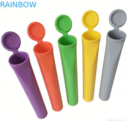 Custom Colors 80mm 98mm 109mm 116mm Child Resistant Squeeze Pop Tops Tubes Plastic Pre Packing Rolling Tube With Label Sticker