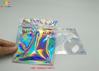 Holográfico levante-se etiqueta poli laminada saco da folha do holograma do empacotamento plástico do fechamento do fecho de correr a grande