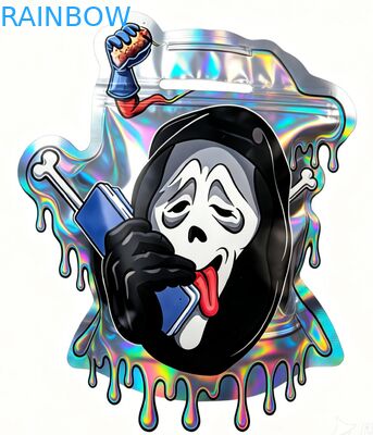 Soft Touch Holographic Mylar Bags with Zipper for Candy Herb Dry Flower Gummy Biscuit sugar Childproof Packaging