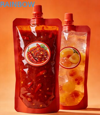 Bolsa de bico à prova de vazamento, 150ml 200ml 300ml, doypack de qualidade alimentar, molho de pimenta, suco, comida para bebê, bolsa de bico