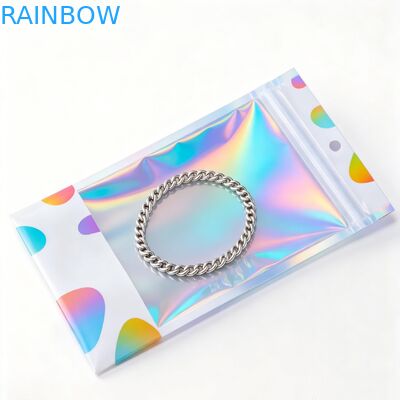 Sacos de plástico PE personalizados para brincos de jóias Anti-oxidação reciclável Saco de armazenamento de fechadura de fecho de fecho transparente de um lado