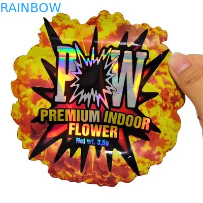 Sacos Mylar Holográficos à prova de cheiro e à prova de crianças com fecho removível para embalagens de lanches