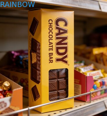 Caixa de Papel Kraft Biodegradável de Grau Alimentício Personalizada com Janela Transparente para Embalagem de Barra de Chocolate