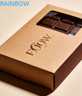 Caixa de Papel Kraft Biodegradável de Grau Alimentício Personalizada com Janela Transparente para Embalagem de Barra de Chocolate