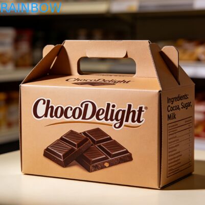 Caixa de Presente de Casamento com Estampagem Dourada Personalizada e Janela Transparente para Doces e Chocolates