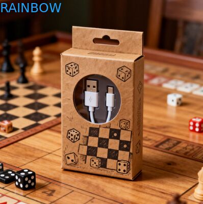 Quantidade personalizável Caixa de papel de espessura 350 g com acabamento de estampagem a quente para embalagens de cabos USB