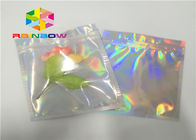 Malote da folha do laser Mylar com lado claro para da folha cosmética do holograma da embalagem do pó do brilho do verniz para as unhas sacos de empacotamento