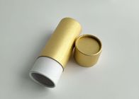 Caixa de papel do cilindro do tubo que empacota a cor pequena do ouro do tamanho de Brown com logotipo vermelho