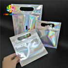 Embalagem de empacotamento cosmética de sal de banho da folha do holograma do saco de Skincare com janela/gancho