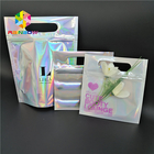 Embalagem de empacotamento cosmética de sal de banho da folha do holograma do saco de Skincare com janela/gancho