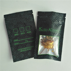 malote preto imprimindo UV de Kush Medical Cannabis Packaging Bag dos sacos das ervas daninhas 1g com janela e o zíper claros