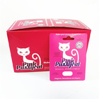 Os cartões de papel imprimindo feitos sob encomenda da exposição rasgam a linha caixa do entalhe de cartão cor-de-rosa do gatinho das caixas com bolha