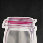 Logo Food Grade Juice Milk imprimindo dado forma especial Jelly Liquid Stand acima dos saquinhos da forma da garrafa