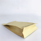 Sacos biodegradáveis aceitados feitos sob encomenda do papel de embalagem de Brown selado do quadrilátero com zíper