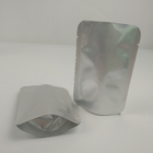 Saco de empacotamento do armazenamento de prata de prata claro feito sob encomenda do alimento de Mylar da folha de alumínio da soldadura térmica do malote da folha de alumínio com entalhe do rasgo
