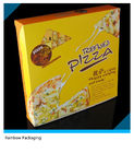 As caixas de empacotamento do papel atrativo amarelo personalizaram o logotipo para o empacotamento da pizza