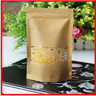 O produto comestível personalizou o papel de embalagem dos sacos de papel com a janela para feijões/arroz