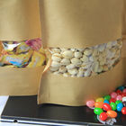 Levante-se sacos de papel feitos sob encomenda de Kraft com janela e zíper para doces