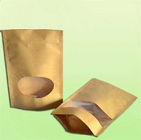 Sacos de papel feitos sob encomenda de Brown com a janela clara para o empacotamento erval das microplaquetas