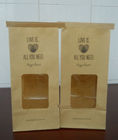 Laço personalizado janela da lata dos sacos de papel do espaço livre de Brown para o empacotamento de alimento
