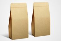 Sacos de papel feito-à-medida lisos amarelos de Kraft, do petisco lateral do zíper do reforço sacos de empacotamento
