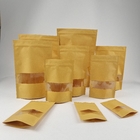 Os saquinhos de chá feitos sob encomenda do produto comestível da cópia que empacotam o zíper Doypack veem através dos sacos de papel com logotipo