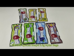 Impressão Personalizada 3.5G 7G Sacos Mylar Corte e Vinco Bolsas Irregulares com Ziplock