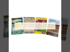 Saco plástico Mylar com frente transparente e verso em folha de alumínio, com zíper selado a quente, autosselante, à prova de umidade, projetado sob medida para açúcar