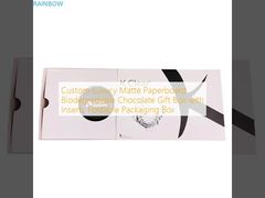 Caixa de presente de chocolate biodegradável de papelão fosco de luxo personalizada com inserções Caixa de embalagem dobrável