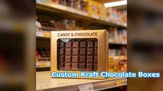 Caixas de chocolate Kraft personalizadas com janela