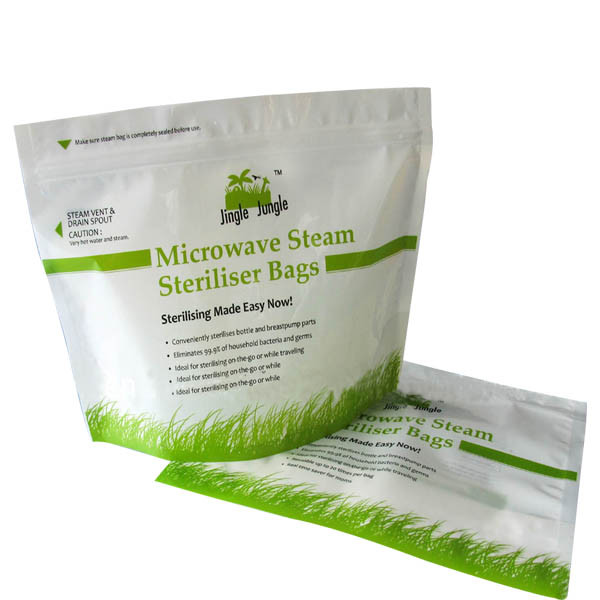 O selo de vácuo laminado verde do alimento da microonda ensaca a impressão com zíper