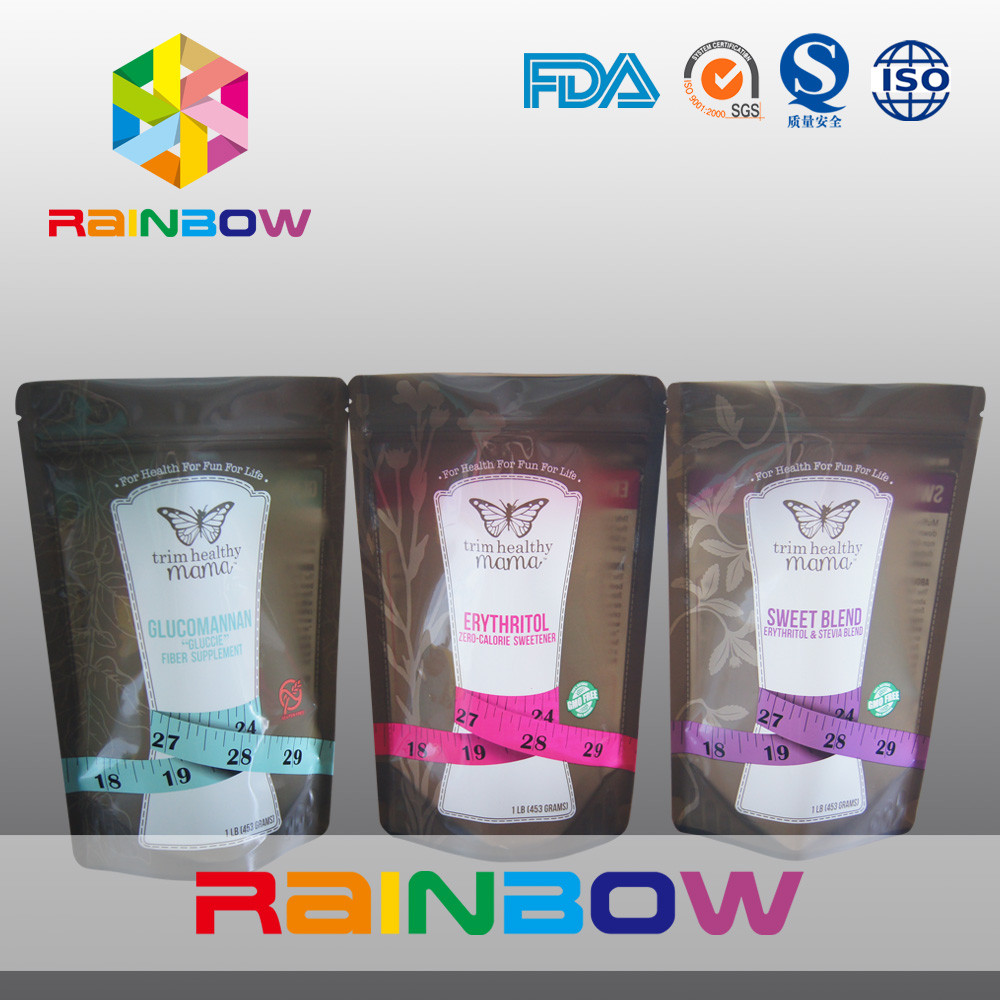 Levante-se sacos do petisco do zíper/empacotamento de alimento plástico para o igual do edulcorante