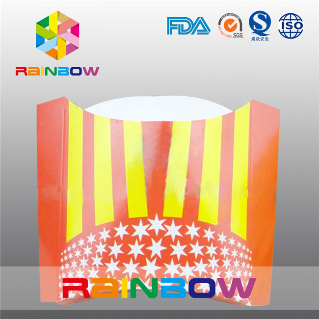 Caixa de empacotamento de dobramento descartável do papel para as batatas fritas que empacotam a caixa