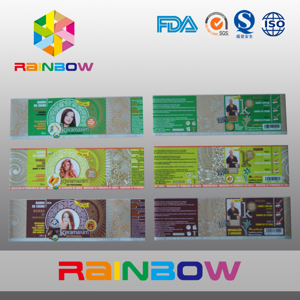 Etiquetas da luva de psiquiatra de calor do PVC para as garrafas da bebida que empacotam no rolo