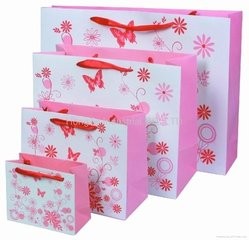 Saco de papel delicada cor-de-rosa de Hnadle para comprar, imprimindo o saco de papel do presente