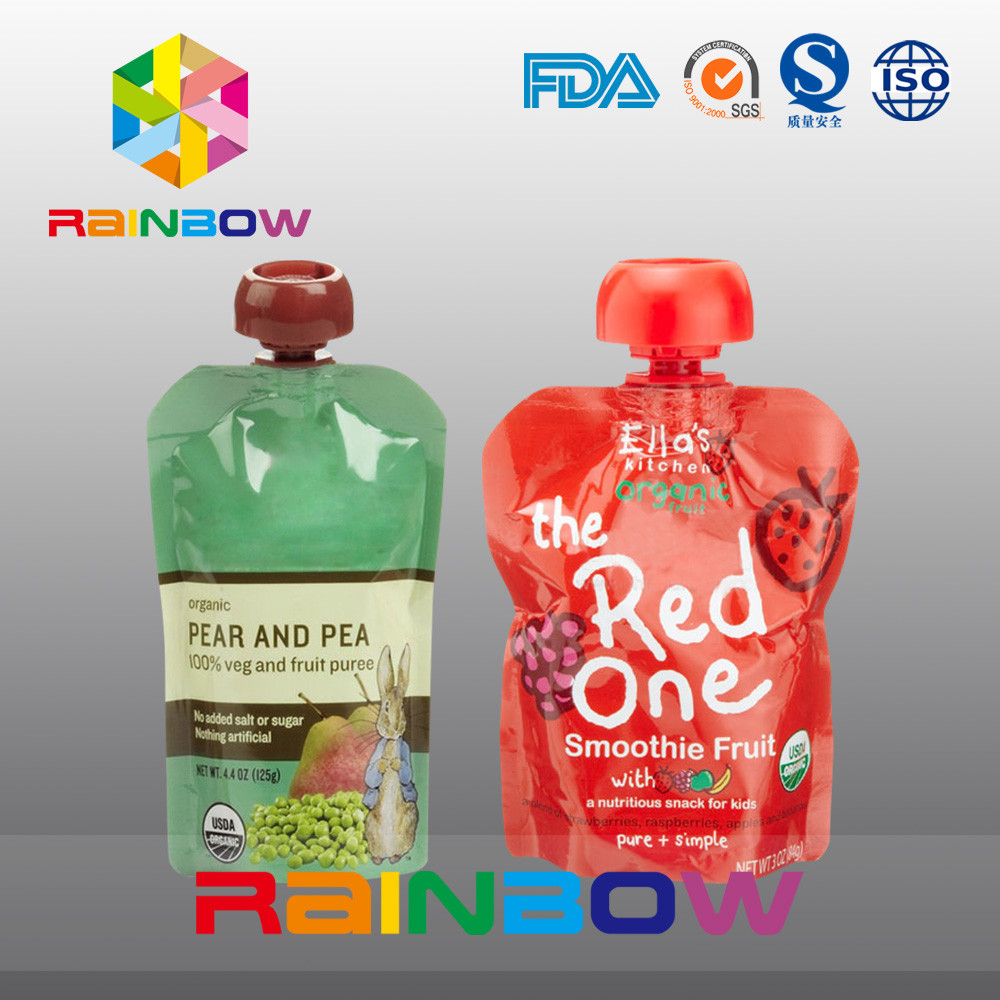 malote do bico do comida para bebê de 140ml 200ml re-Sequeezed com zíper dobro