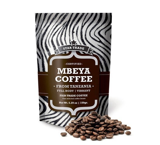 Levante-se o saco de café da folha de alumínio de Matt com zíper, sacos do alimento dos sacos de café de Brown