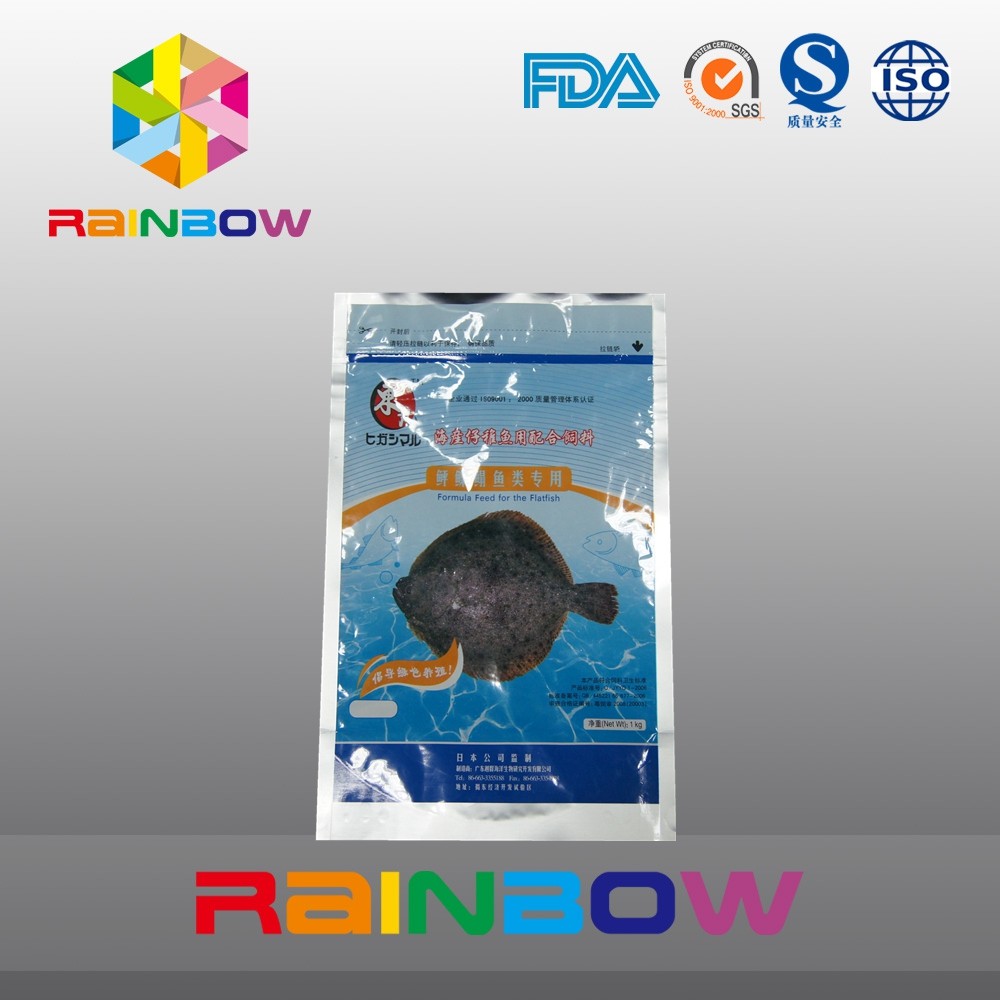 O malote dos alimentos para animais de estimação da folha de alumínio 1kg que levanta-se com isca de pesca do zíper ensaca