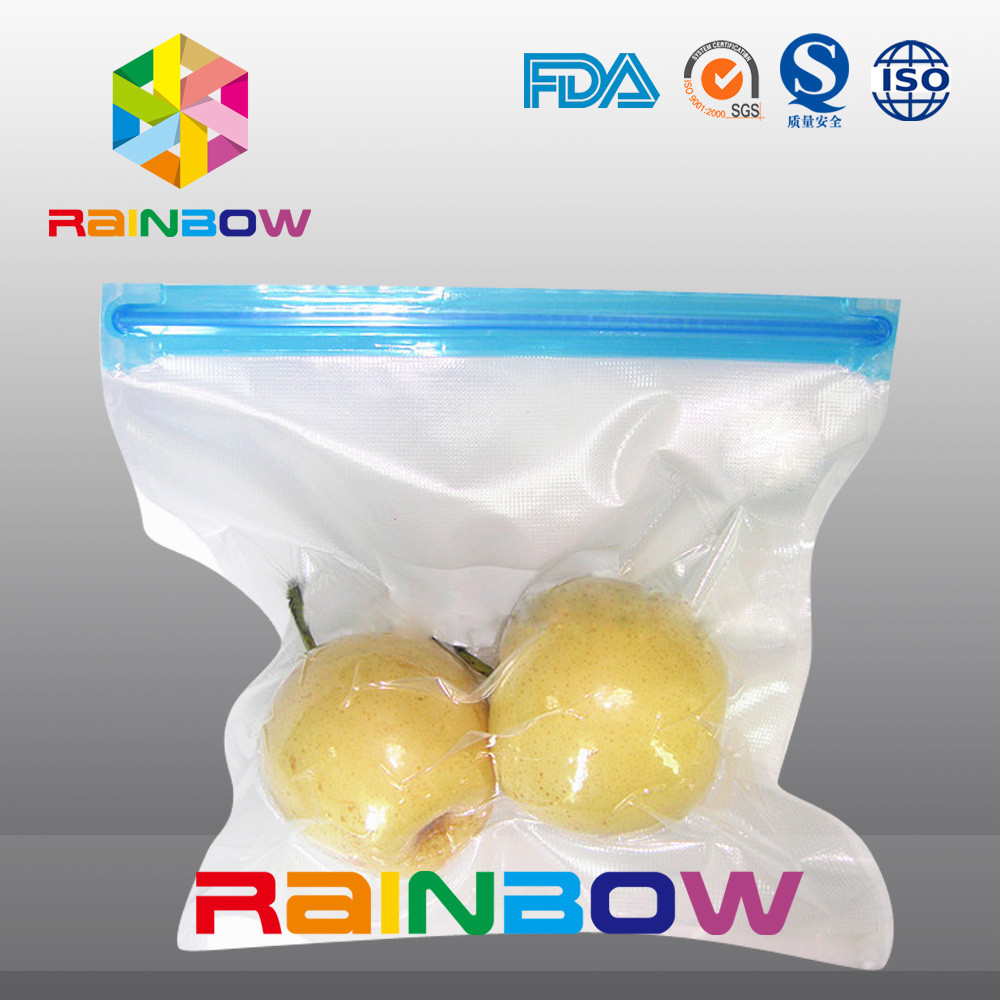 O malote poli do armazenamento do alimento da textura do vácuo/o selo de vácuo do alimento zíper do slider ensaca