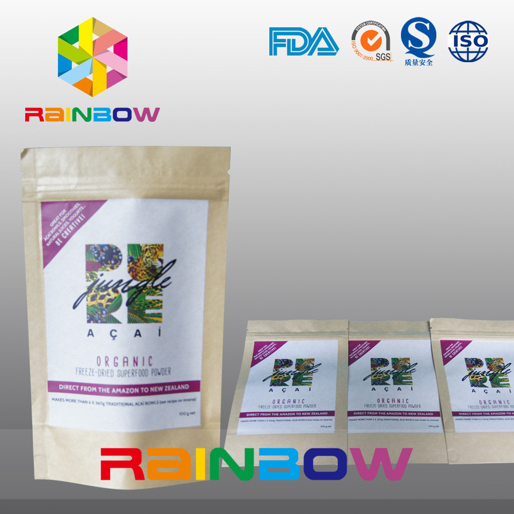 O logotipo imprimiu o empacotamento de alimento Ziplock do petisco do saco/porca do papel de Krafter das sementes de Chia