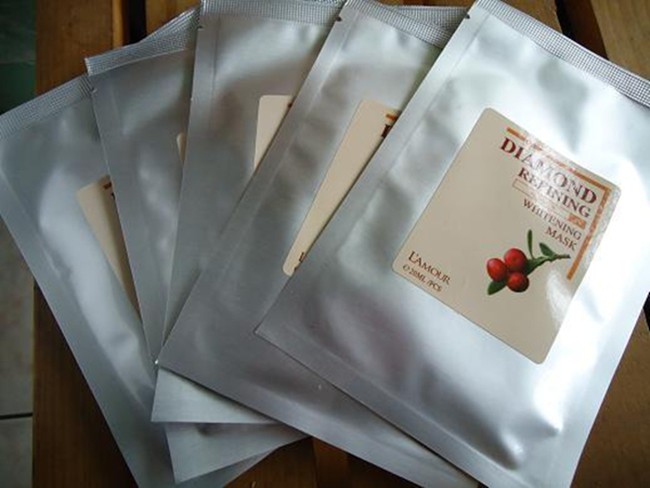 Projeto personalizado do pacote da folha de alumínio do malote da máscara saco cosmético facial