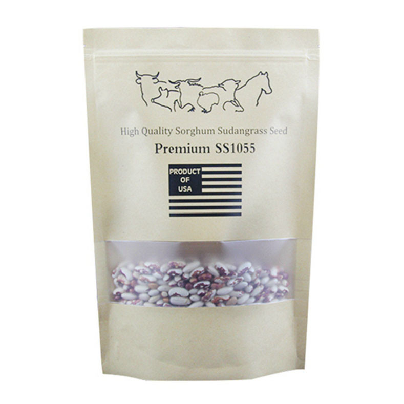 Janela impressa Resealable impressa costume dos sacos de papel de Kraft para sementes da planta