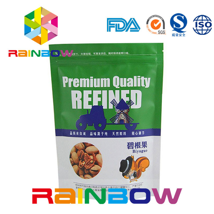 Entalhe de empacotamento impresso personalizado do zíper e do rasgo do malote Nuts do bloco de Doy